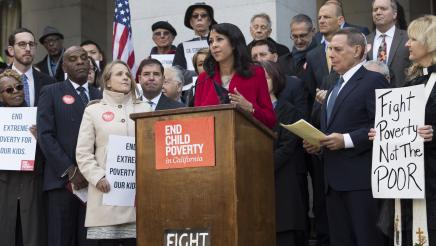 Assemblymember Kevin McCarty attends Poverty Press Conference